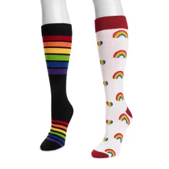 Women's MUK LUKS Knee High Pride Socks 2-Pack