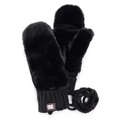 Women's MUK LUKS Faux Fur Flip-Top Mittens