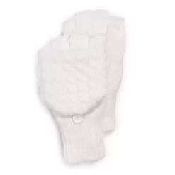 Women's MUK LUKS Cable Knit Flip-Top Mittens