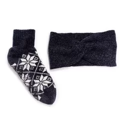 Women's MUK LUKS Chenille Headband And Moisturizing Socks Set