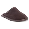 MUK LUKS Men's Leather Suede Berber Fleece Scuff Slippers -Fashion Shoes-Muk Luks 873504 Chocolate