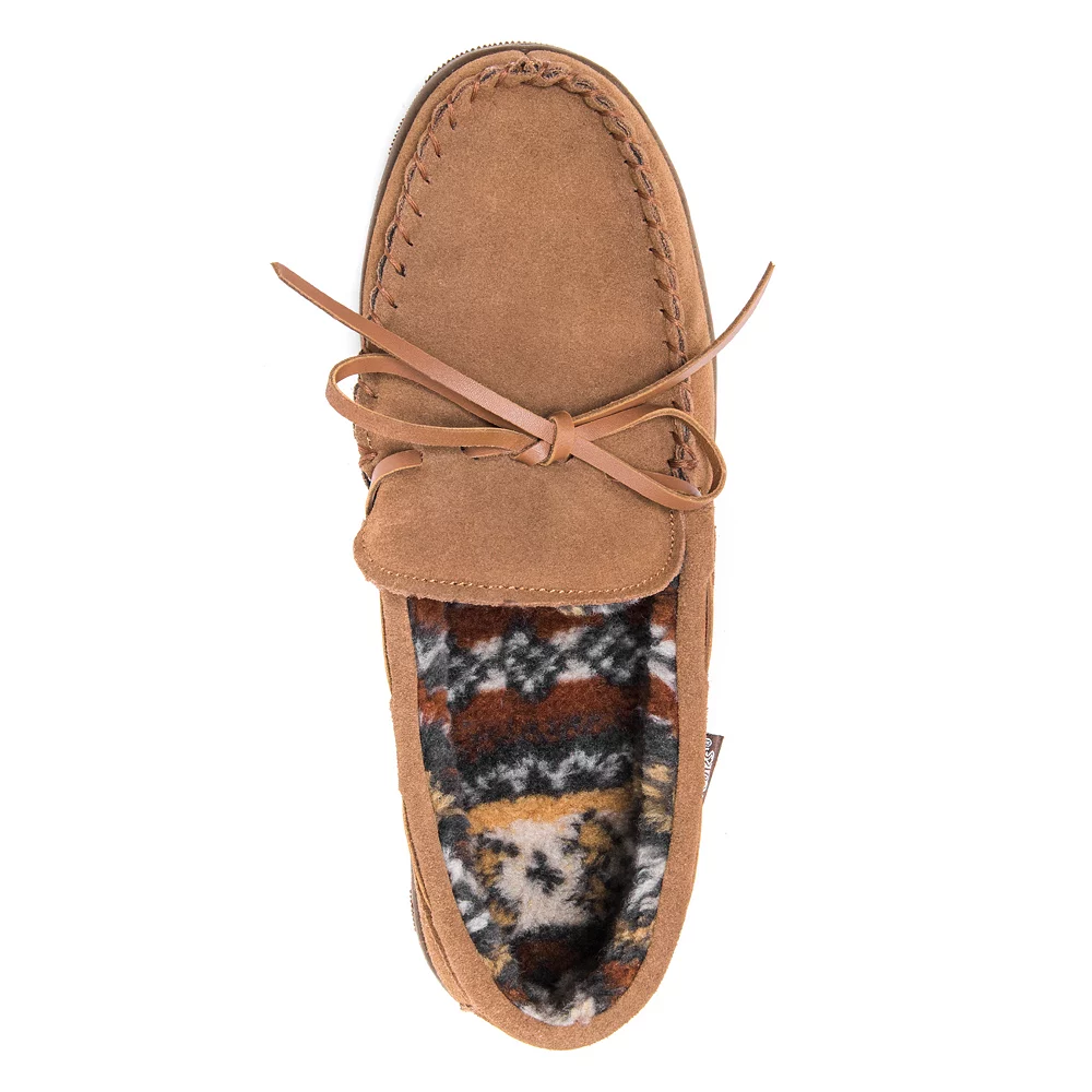 MUK LUKS Men's Leather Berber Fleece Moccasin Slippers 6 MUK LUKS Men's Leather Berber Fleece Moccasin Slippers - Image 4