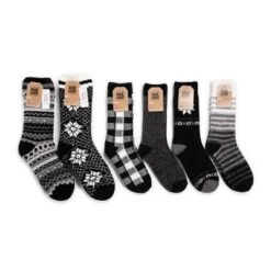 MUK LUKS Qomen's Sock 6 Pair Pack Microfiber Crew Returns