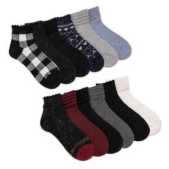 MUK LUKS Women's 12 Pair Pack Mini Crew Socks